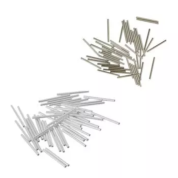 100шт латунные гладкие прямые бусины-прокладки для изготовления ювелирных изделий 20x1.5mm серебро белый