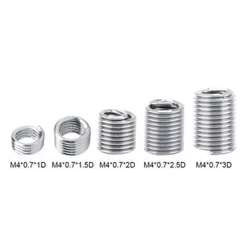 100шт M4 Нержавеющая сталь SS304 Витые вставки со спиральной резьбой M4*0.7*1.5 D