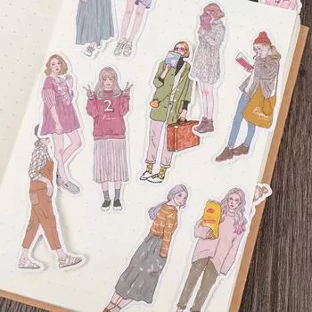 100шт милая девушка наклейка Diy дневник альбом записки украшение для ноутбука