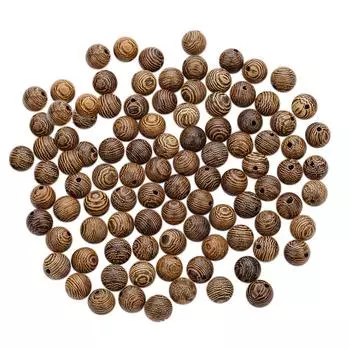 100шт Натуральная круглая прокладка из древесных бусинок для изготовления браслетов 8.5mm коричневый