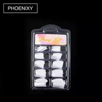 100шт натуральные накладные ногти для наращивания ногтей цветной дисплей дизайн ногтей полный набор инструментов для ногтей