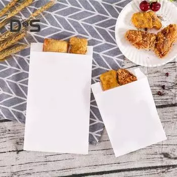 100шт одноразовые пакеты из крафт-бумаги портативные функциональные закуски печенье попкорн конфеты M белый
