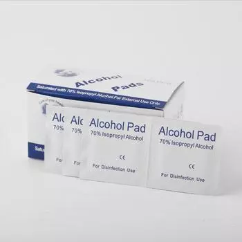 100шт одноразовые спиртосодержащие ватные диски для дезинфекции посуды белый