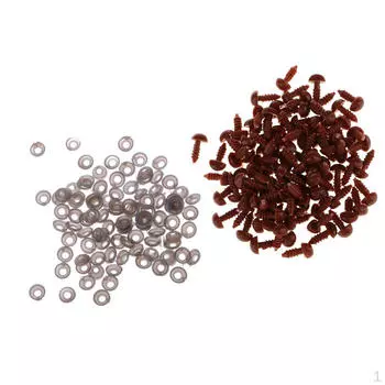 100шт пластиковые безопасные носы для плюшевого мишки куклы животных кукольные поделки - коричневый