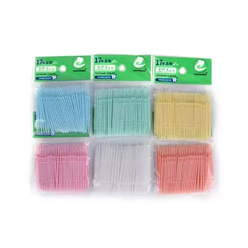 100шт пластиковые зубные палочки для гигиены полости рта 2-сторонняя межзубная щетка зубочистка Sp жёлтый