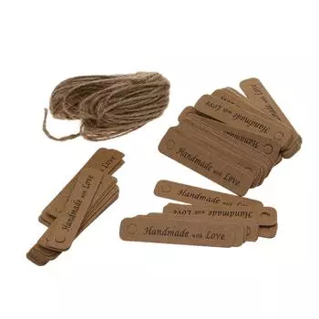 100шт ручной работы с любовью крафт-бумага подарочные бирки этикетки подвесные открытки коричневые