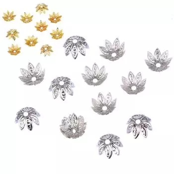 100шт сплав цветок 100шт и 11мм колпачки для бисера фурнитура для ювелирных изделий golden