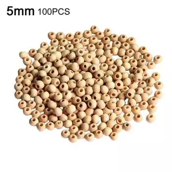 100шт украшения одежды с поделкой из натуральных деревянных шариков своими руками 6mm