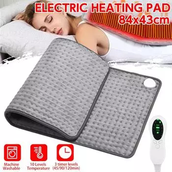 100В-240В Электрическая грелка Моющаяся Зимняя грелка Грелка для плеч шеи спины позвоночника ног для облегчения боли 120 Вт 84x43 см