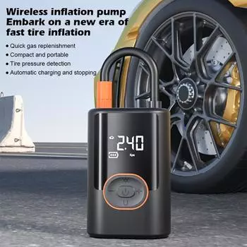 100W Cordless Car Tire Inflator Air Compressor Pump Portable Cordless Inflator with LED USB Out For Car Bicycle MotorcycleBall