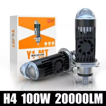 100W H4 Автомобильный светодиодный мини-объектив проектора Лампа 9003 20000LM 6000K Фара дальнего/ближнего света
