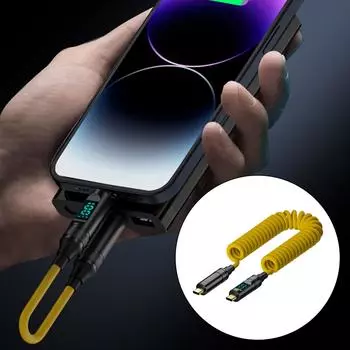 100 Вт USB C - USB C пружинный кабель 1,8 м с цифровым дисплеем для OTG 8K видеонаушников VR HDD корпус