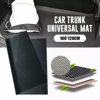 Универсальный коврик для багажника автомобиля 100x120 см, черный, термостойкий, многофункциональный, легкоочищаемый, коврик для багажника автомобиля, коврики для домашних животных Hamlock чёрный