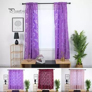 100x130 см полые листья принт балкон окно марлевая занавеска спальня драпировка декор розовый