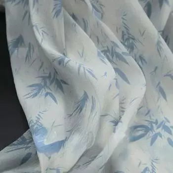 100x135 см окрашенная ткань с растительным принтом полупрозрачная марлевая скатерть китайский стиль ханьфу одежда дизайнерская ткань для шитья 1 meter