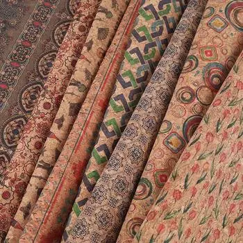 100x135 см пробковая набивная искусственная кожа ткань 0,4 мм DIY швейные принадлежности цветной дуб мягкая ткань кожаный диван декоративный материал 100x135cm