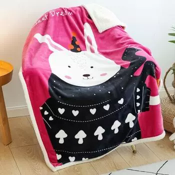 100x140 см теплое одеяло с изображением животных из мультфильмов, плюшевое, пушистое, фланелевое, с мягким ворсом, для кондиционирования воздуха, для детского дивана-кровати