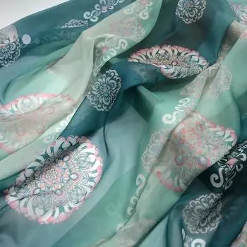 100x145 см Tang Wind Dunhuang Tuanhua Ткань Большой Рукав Рубашка Юбка Одежда Diy Шитье Летняя Ткань Градиент Мягкая Удобная 100x145cm