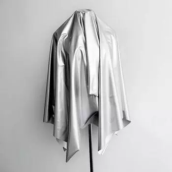 100x148 см перламутровая зеркальная поверхность яркая серебристая эластичная серебристо-серая искусственная кожа кожаная ткань брюки ткань одежда для самостоятельного шитья 100x148cm серебряный