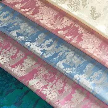 100x150 см двухцветная жаккардовая имитация шелковой атласной ткани тонкая тканая парчовая атласная ткань китайская ткань для платья чонсам 100x150cm