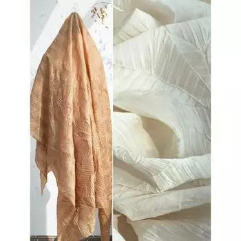 100x150 см. Текстура Tencel, прессованная ткань, узор из листьев, складки, нейлон, ханьфу, рубашки, платья, одежда, дизайнерские ткани 100x150cm светло-коричневого