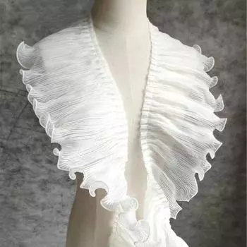 100x16 см черно-белая плиссированная кружевная ткань для подола юбки креативный дизайн воротника украшения мягкие модные ткани оптом 1 meter белый