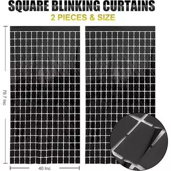 100x200 см фон-лента мерцающий настенный фон, квадратный фон занавес 2 шт для украшения вечеринки золотой