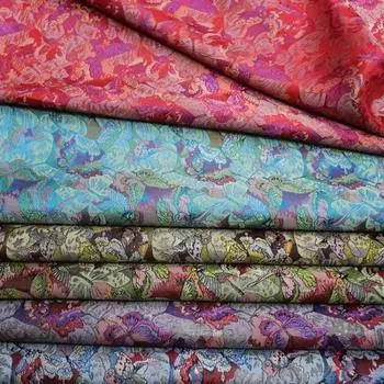 100x75 см китайская традиционная шелковая жаккардовая ткань, платье-ципао, костюмная одежда, ткань для самостоятельного шитья, узор «бабочка» 100x75cm красный