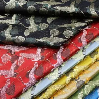 100x75 см парчовые жаккардовые ткани для пошива шелковых атласных платьев и чонсамов, дизайнерский материал для пэчворка 100x75cm чёрный