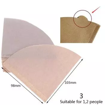 100X Экологичный неотбеленный оригинальный деревянный бумажный фильтр-мешок для кофе