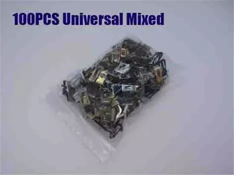 100x Металлические крепежные зажимы-клипсы для панели центральной консоли, аудио, DVD, GPS на приборной панели автомобиля