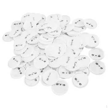 100x Пуговицы Принадлежности Пустые Значки Детали Изготовление Подарков Сувениры DIY Булавка Назад