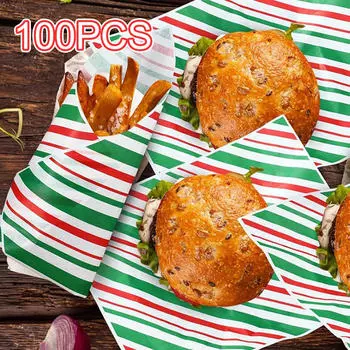100x упаковочная бумага для сэндвичей, пергаментные подложки для пищевых корзинок, бумага для бургеров на праздник