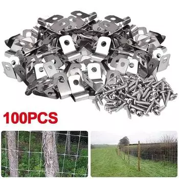 100x зажим для проволочной сетки, крепежный винт из оцинкованной стали, панель из сварной сетки 100pcs как