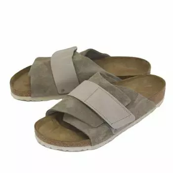 1015572 Сандалии Kyoto Leather Regular 42 [BIRKENSTOCK] из нубука/замши, ширина, серо-коричневый, - прибл.. 27,0 см