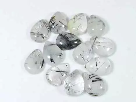 101 карат черный рутил груша кабошон россыпью драгоценный камень 13 шт лот 12X16MM RQ-1532