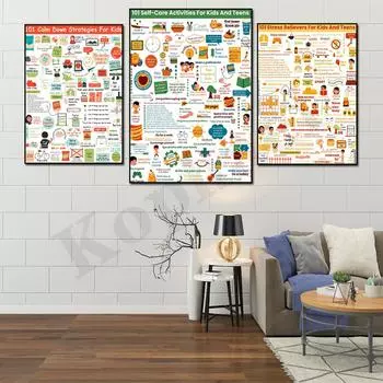 101 навык самообслуживания Способы преодоления трудностей Способы достижения успеха Снятие стресса Стратегии спокойствия Повышение самооценки Настенный художественный постер 21cm30cm NoFrame