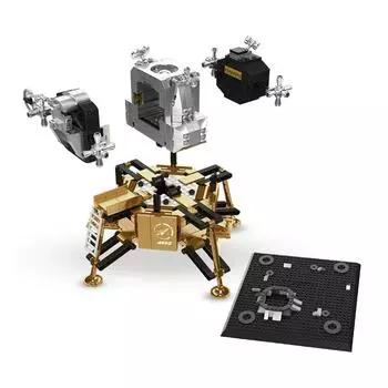 1023 шт. Кирпичики Модель исследования космоса Строительные блоки/Лунный модуль Аполлона с 3 миниатюрными астронавтами Коллекционная игрушка для детей