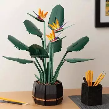 10289 Букет райских птиц Строительные блоки Кирпичи Игрушки для детей Домашний декор Искусственные цветы в горшках Подарок