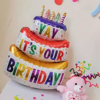 102*60 см супер большой трехслойный мультяшный воздушный шар в форме торта детский воздушный шар для украшения дня рождения разноцветный