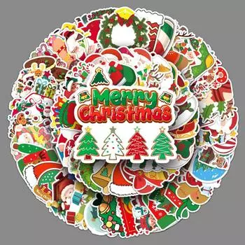 102 Рождественский мультфильм праздничная тема для детей;s декоративные наклейки на чемодан для скейтборда и корпуса мобильного телефона