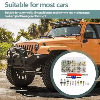 102 шт. инструментов для установки клапана кондиционера, металлический инструмент для демонтажа стержня клапана кондиционера для автомобильных аксессуаров