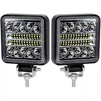 102 Вт светодиодные вспомогательные фары 2 шт. рабочий свет 15000 лм светодиодный прожектор для бездорожья IP67 фара рабочий свет для внедорожника, квадроцикла 16x11x4cm