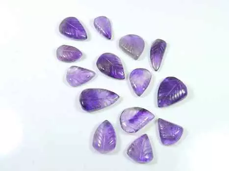 102Cts. Натуральный резной лист фиолетовый амфис 14 шт россыпью драгоценных камней лот 14-18 мм RQ-1654