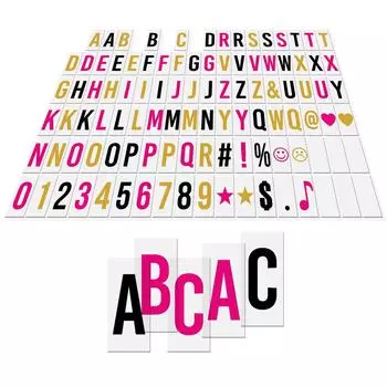 102pcs Colorful Interchangeable Letters Numbers Symbols Characters Cards Free Combination for DIY Letters