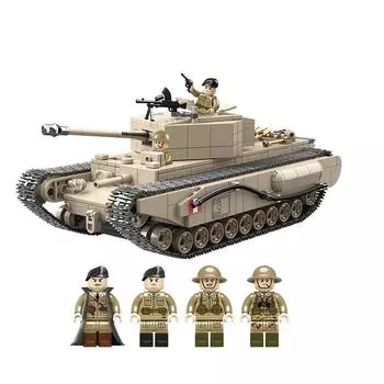 1031 шт WW2 Британский Черчилль Mk.I вращающийся форт пехотный танк военная модель кирпичи строительные блоки игрушки для детей собрать