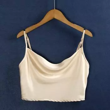1047 Ice Silk Sling Summer New Tube Top Adjustable Fashion Short Versatile Vest Women clothes Foreign Trade Rice noodles S