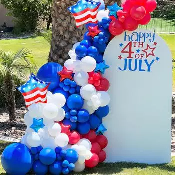 104 шт., украшения для вечеринки 4 июля, фольгированные шары со звездным флагом на День независимости, патриотический юбилей, день памяти, бейсбол, украшение для дня рождения