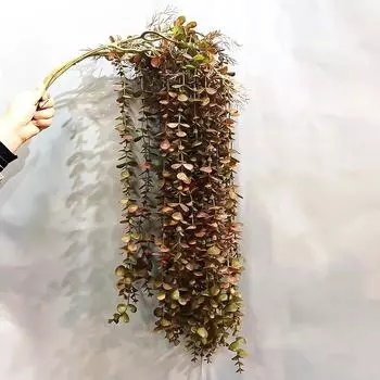 104 см искусственный эвкалипт ротанг искусственные растения лоза пластиковая ветка дерева настенные листья для домашнего сада на открытом воздухе свадебный декор зелёный
