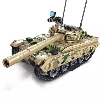 105562 Jagged Reloaded Military VT-4 Основной боевой танк для мальчика, собранный и вставленный в игрушечный строительный блок из мелких частиц